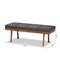 Baxton Studio Larisa Mid-Century Charcoal Upholstered Wood Bench 155-9304 - alternate 7